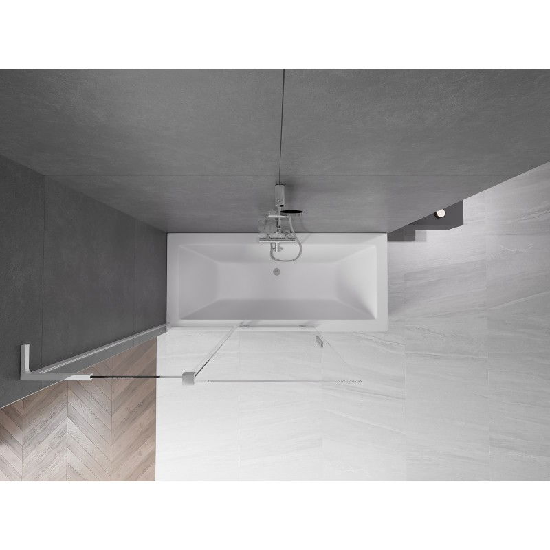 Mexen Velar L vonios ekranas 2-jų dalių, stumdomas 120 x 150 cm, skaidrus, chromas - 896-120-003-01-01