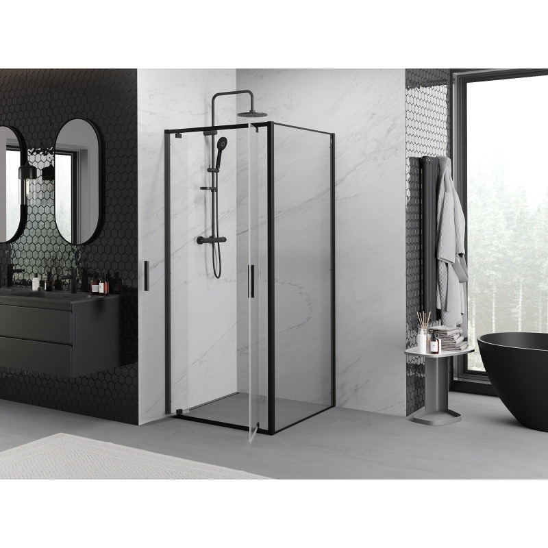 Mexen Exo-BR Duo vonia dušo kabina 110 x 110 cm, skaidri, juoda - 8182-110-110-70-00