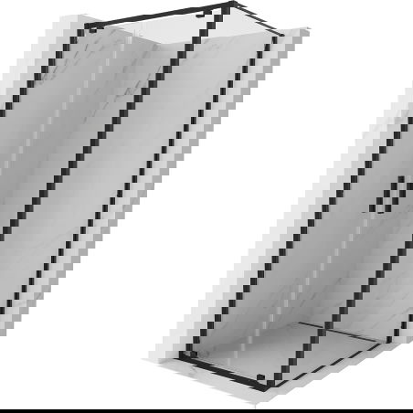 Mexen Exo Atidaroma dušo kabina 110 x 110 cm, skaidra, juoda - 8182-110-110-70-00