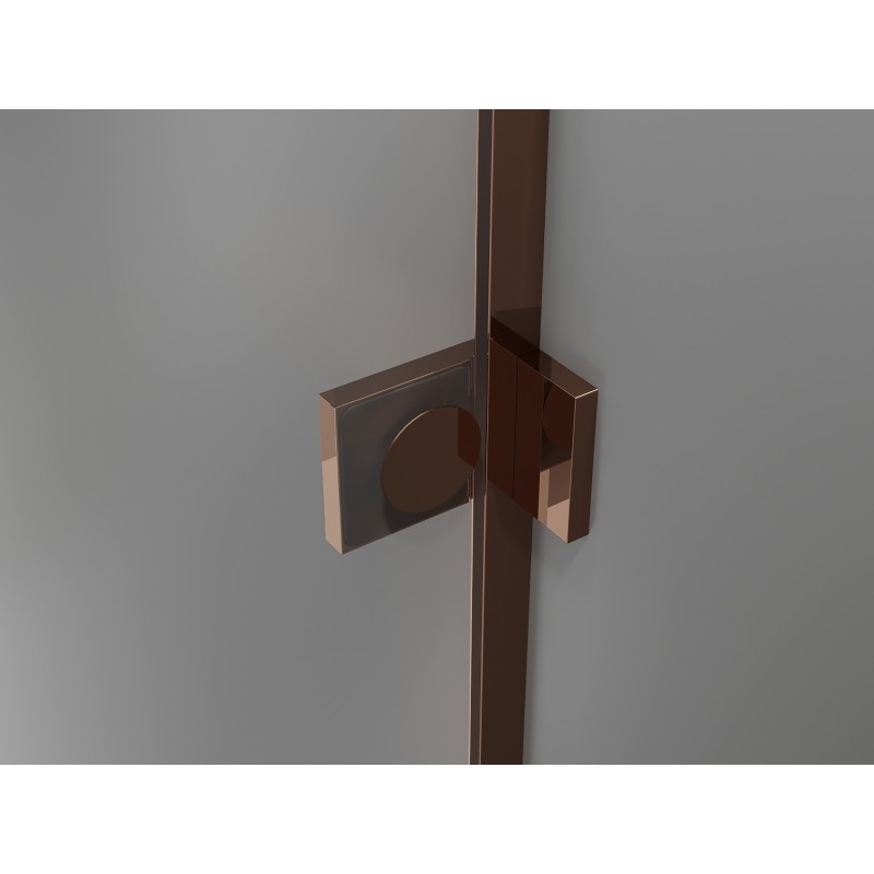 Mexen Lunar Dvigubos dušo durys atveriamos 160 cm, skaidrios, rožinės aukso spalvos - 834D-160-000-60-00