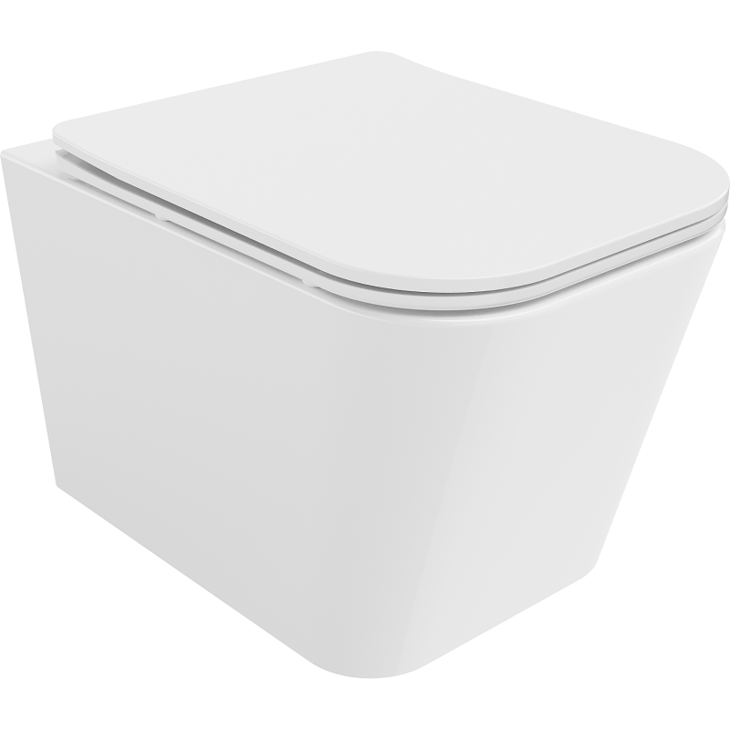 Mexen Teo wc dubuo Rimless su lėtai nusileidžiančiu dangčiu slim, duroplast, blizgus baltas - 30850600