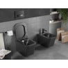 Mexen Teo pakabinamas WC dubuo be apvado su lėtai nusileidžiančia plona dangteliu, duroplast, juodas matinis - 30850685