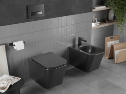 Mexen Teo WC dubuo be ratlankio su lėtai nusileidžiančiu dangčiu slim, duroplastikas, juoda matinė - 30850685