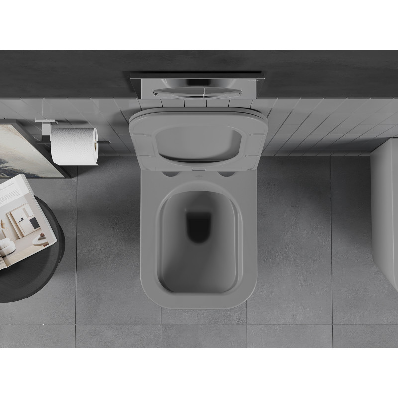 Mexen Teo wc puodas Rimless su lėtai nusileidžiančia slim sėdyne, duroplastas, šviesiai pilkas matinis - 30854061