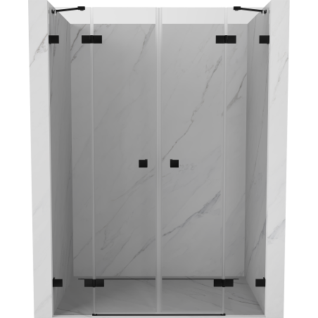 Mexen Lunar Dvigubos dušo durys, 150 cm, skaidrios, juodos - 834D-150-000-70-00