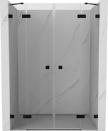 Mexen Lunar Dvigubos dušo durys, 150 cm, skaidrios, juodos - 834D-150-000-70-00