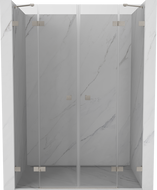 Mexen Lunar Dvigubos dušų durys, varstomos, 140 cm, skaidrios, šlifuotas nikelis - 834D-140-000-97-00