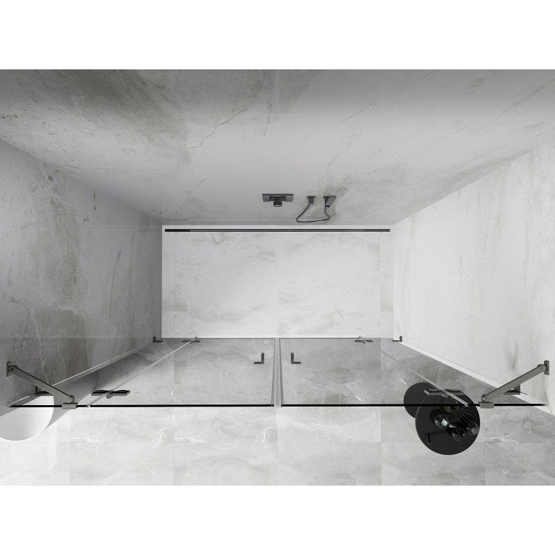 Mexen Lunar Dvejų durų dušo durys, 180 cm, permatomos, šlifuotas nikelis - 834D-180-000-97-00