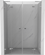 Mexen Lunar L Dvigubos dušo durys, varstomos 140 cm, skaidrios, chromas - 834DL-140-000-01-00