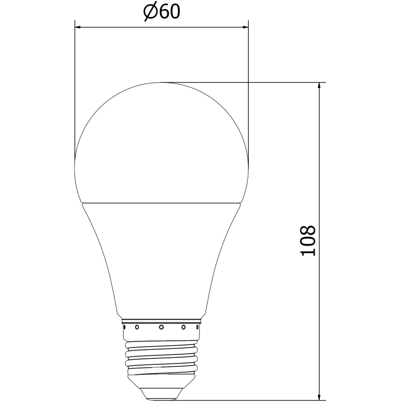 Mexen Nova LED lemputė E27, A60, 9W, Šilta - 3000K, 945 lm - L100-E27-0930-01