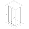 Mexen Lima sulankstoma dušo kabina 70 x 70 cm, Skaidrus, Juoda - 856-070-070-70-00