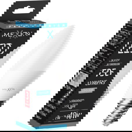 Mexen Nova LED lemputė E14, C37, 7W, Šalta - 6500K, 735 lm - L102-E14-0765-01