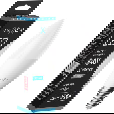 Mexen Nova LED lemputė E14, C37, 8W, Šalta - 6500K, 840 lm - L102-E14-0865-01