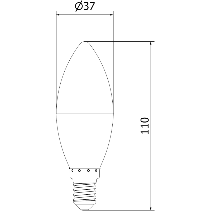 Mexen Nova LED lemputė E14, C37, 10W, Neutrali - 4000K, 1055 lm - L102-E14-1040-01