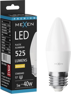 Mexen Nova LED lemputė E27, C37, 5W, Šilta - 3000K, 525 lm - L102-E27-0530-01