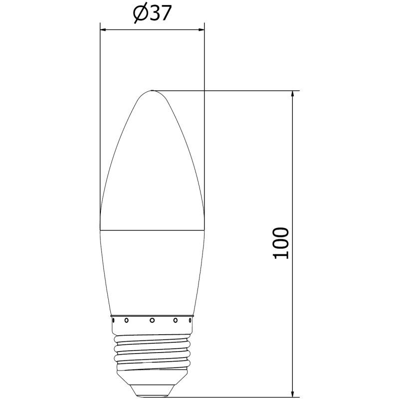 Mexen Nova LED lemputė E27, C37, 5W, Neutralus - 4000K, 525 lm - L102-E27-0540-01