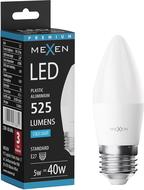 Mexen Nova LED lemputė E27, C37, 5W, Šalta - 6500K, 525 lm - L102-E27-0565-01