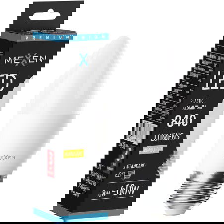 Mexen Nova LED lemputė E27, C37, 8W, Šilta - 3000K, 840 lm - L102-E27-0830-01