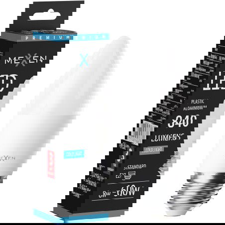 Mexen Nova LED lemputė E27, C37, 8W, Šalta - 6500K, 840 lm - L102-E27-0865-01