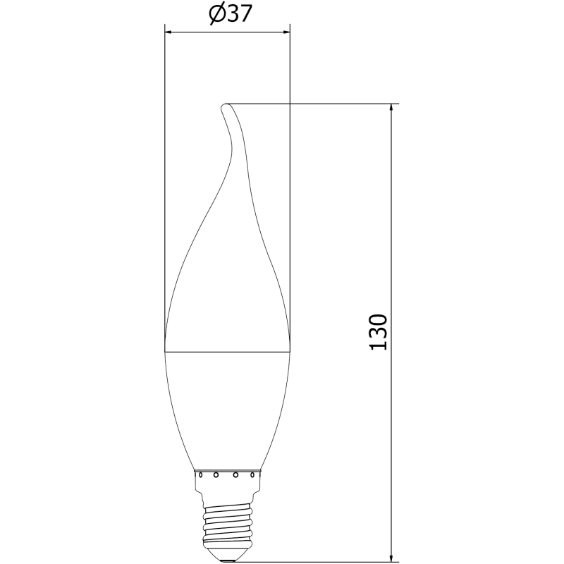 Mexen Nova LED lemputė liepsnelė E14, C37, 8W, Šalta - 6500K, 840 lm - L106-E14-0865-01