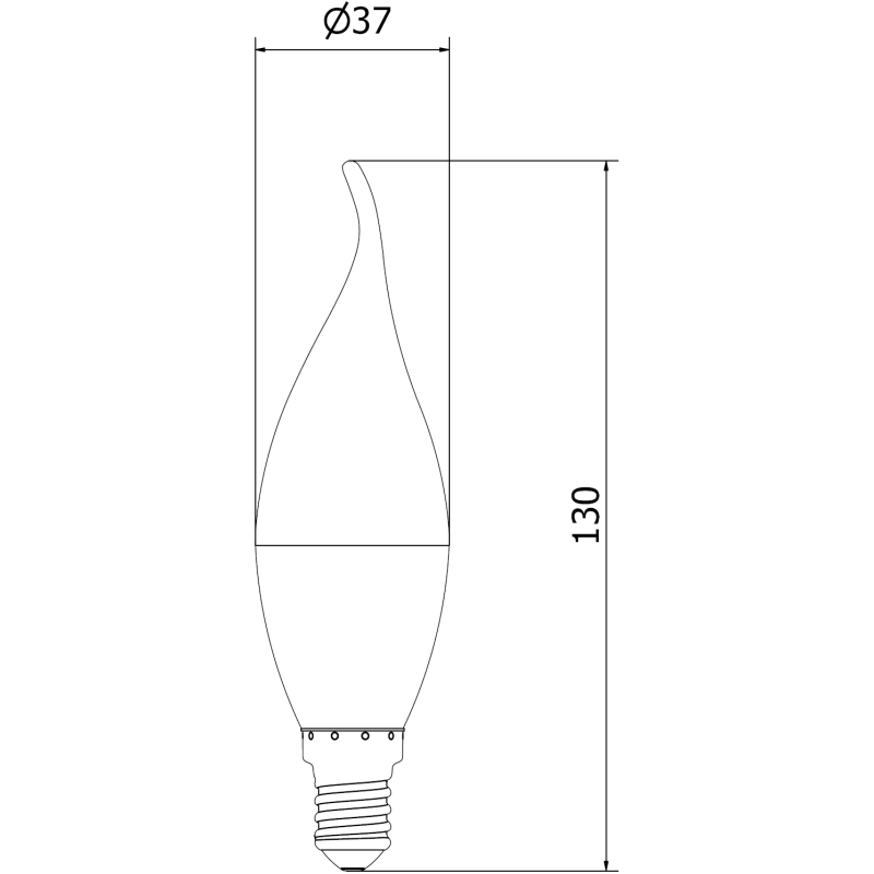 Mexen Nova LED lemputė liepsnelės formos E14, C37, 10W, Šilta - 3000K, 1055 lm - L106-E14-1030-01