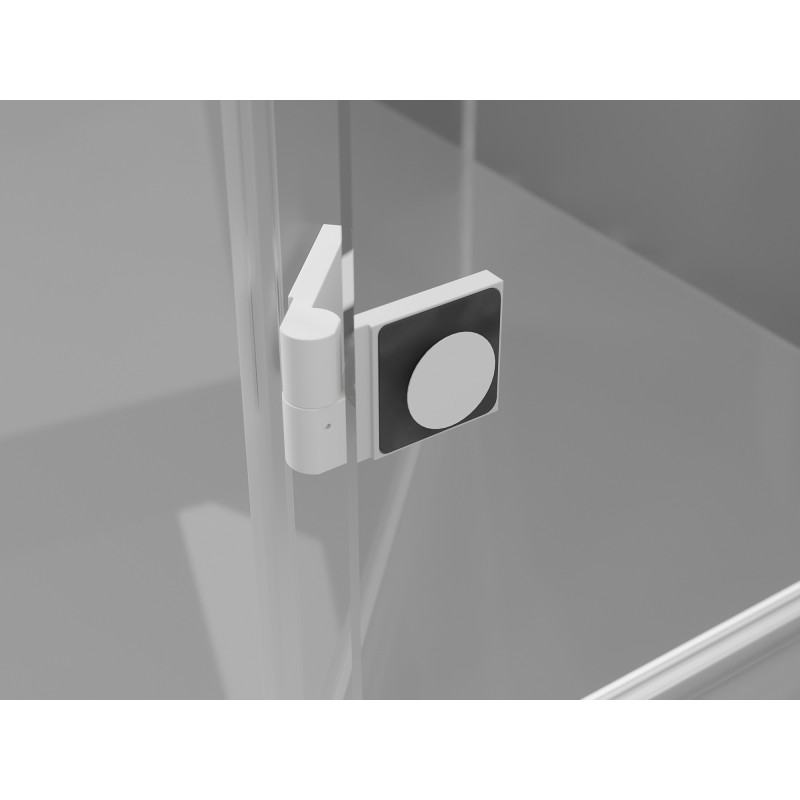 Mexen Lunar L Daugiausia dušo durys varstomos 160 cm, skaidrios, baltos - 834DL-160-000-20-00