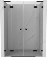 Mexen Lunar L Dvigubos dušo durys varstomos 160 cm, skaidrios, juodos - 834DL-160-000-70-00