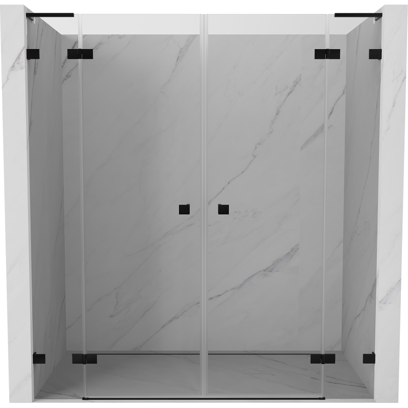 Mexen Lunar L Dvigubos atveriamos dušo durys 170 cm, skaidrios, juodos - 834DL-170-000-70-00