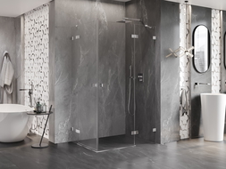 Mexen Lunar Duo dešiniųjų durelių dušo kabina 120 x 80 cm, skaidri, chromas - 834-120P-080L-01-00