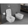 Mexen Stella Rimless WC puodelis su lėtai krintančiu dangčiu slim, duroplast, blizgus baltas - 30680900