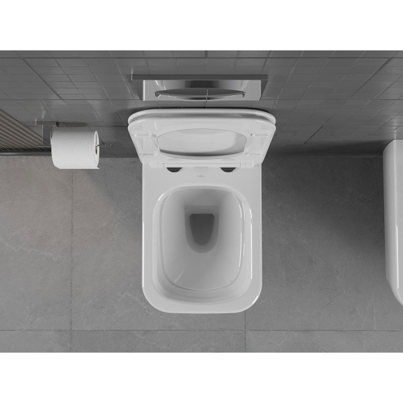Mexen Stella WC dubuo be ratlankio su lėtai nusileidžiančia slim sėdyne, duroplastikas, blizgi balta - 30680900