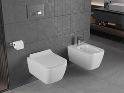 Mexen Stella Rimless WC dubuo su lėtai nusileidžiančiu dangčiu slim, duroplastikas, baltas blizgesys - 30680800