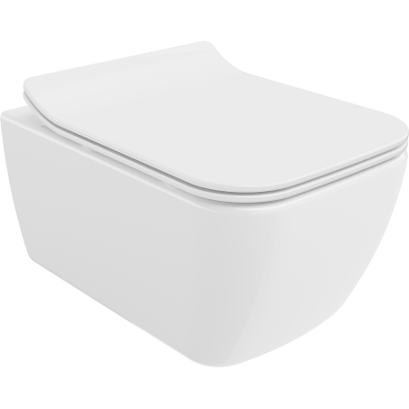 Mexen Stella pakabinamas WC Rimless su lėtai užsidarančiu dangčiu slim, duroplast, blizgus baltas - 30680800