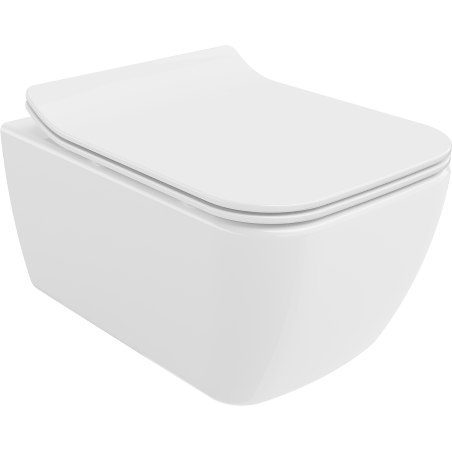 Mexen Stella Rimless WC dubuo su lėtai nusileidžiančiu dangčiu slim, duroplastikas, baltas blizgesys - 30680800