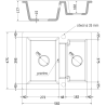 Mexen Carlos granito kriauklė 1,5-dalių 582 x 475 mm, juoda/auksinė metalika, chrominis sifonas - 6518581500-75