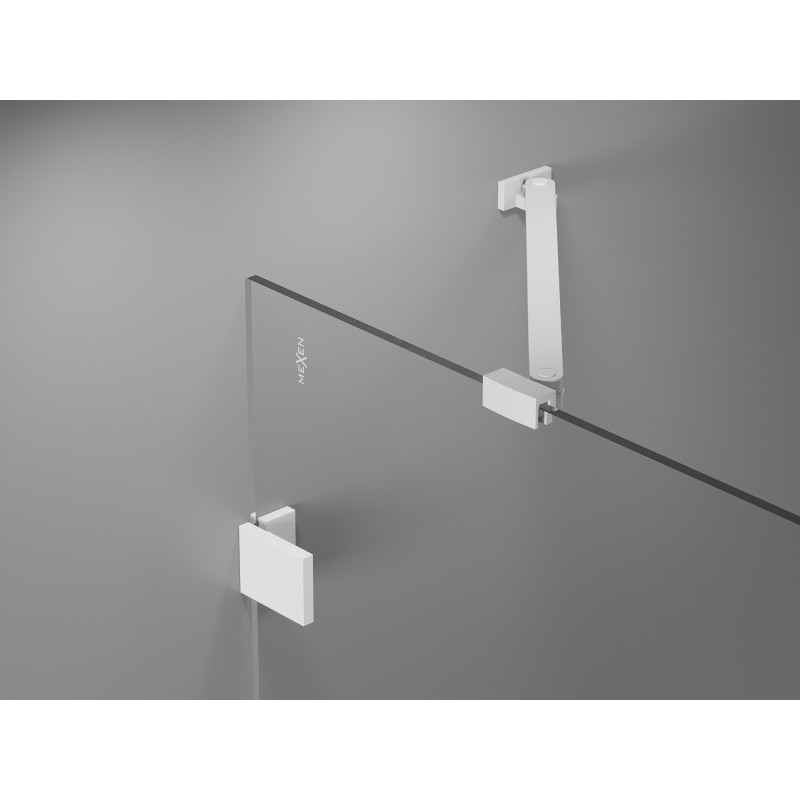 Mexen Lunar Duo dešinės pusės atveriama dušo kabina 115 x 90 cm, skaidri, balta - 834-115P-090L-20-00