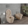 Mexen Rico pakabinamas WC puodas Rimless su lėtai nusileidžiančiu slim dangčiu, duroplastikas, cappuccino matinis - 30724064