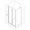 Mexen Lima sulankstoma dušo kabina 80 x 80 cm, Skaidrus, Juoda + dušo padėklas Flat, Juoda - 856-080-080-70-00-4070B