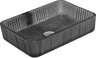Mexen Akra stiklinis antstalinis praustuvas 46 x 33 cm, juodas - 24024670