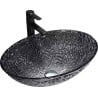 Mexen Goa stiklinis stalviršinis praustuvas 50 x 36 cm, juodas - 24085070