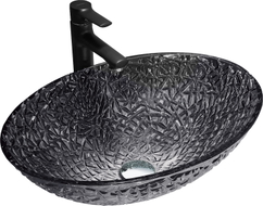Mexen Goa stiklinė praustuvas ant stalviršio 50 x 36 cm, juoda - 24085070
