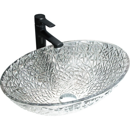 Mexen Goa stiklinis pastatomas praustuvas 50 x 36 cm, permatomas - 24085000