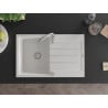 Mexen Bruno vienguba granitinė plautuvė su džiovykle 795 x 495 mm, Balta - 6513791010-20