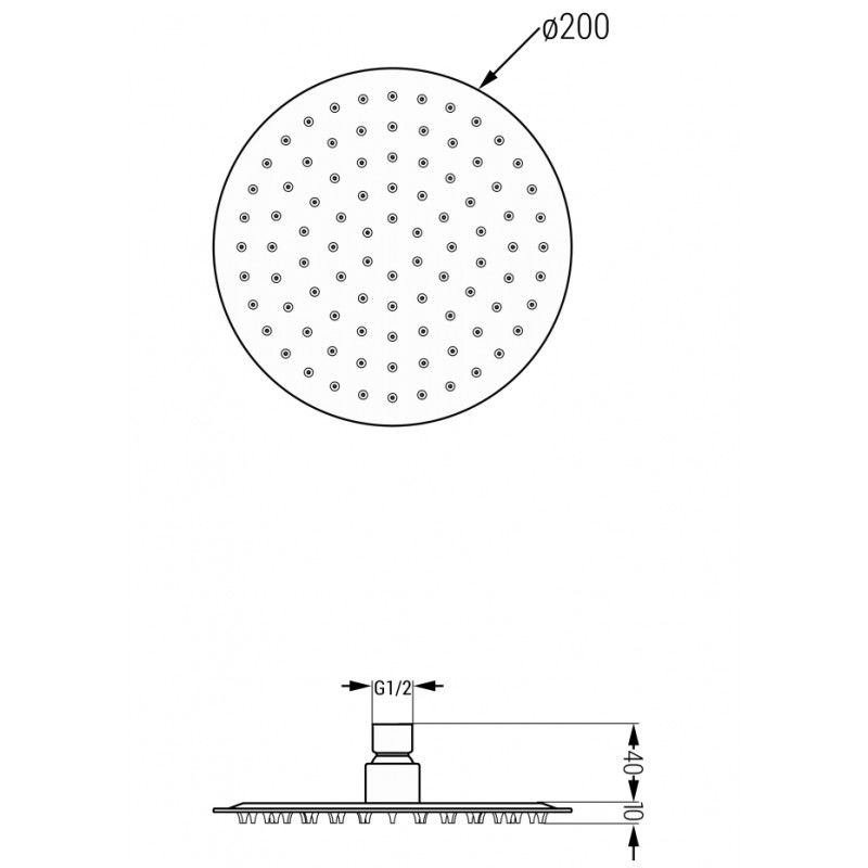Mexen Slim lietaus dušo galvutė 20 cm, chromas - 79220-00