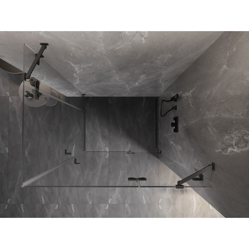 Mexen Lunar Duo dešinė dušo kabina atidaroma 105 x 85 cm, permatoma, šlifuota pilka spalva - 834-105P-085L-66-00