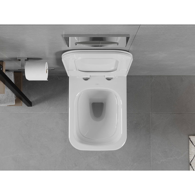 Mexen Elis WC dubuo Rimless su lėtai nusileidžiančiu plonu dangčiu, duroplast, balta blizgi - 30910700