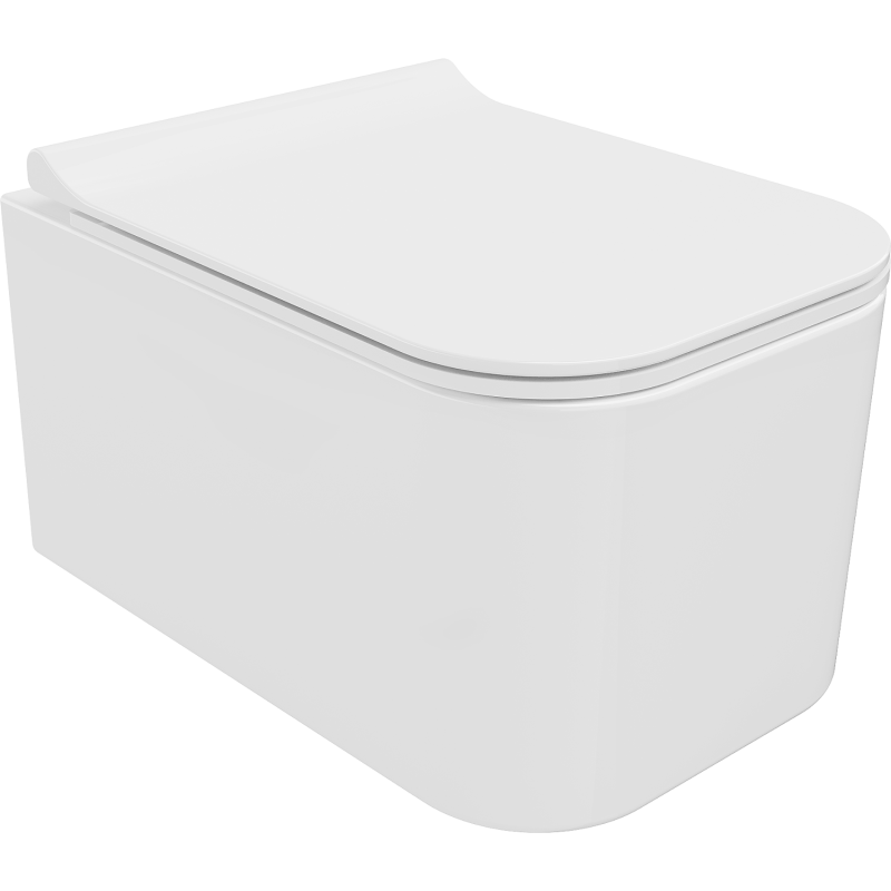 Mexen Elis WC dubuo Rimless su lėtai nusileidžiančiu plonu dangčiu, duroplast, balta blizgi - 30910700