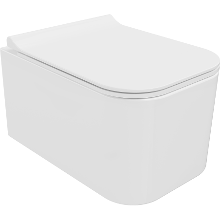 Mexen Elis WC dubuo be rėmelio su lėtai nusileidžiančiu plonu dangčiu, duroplast, baltas blizgus - 30910700