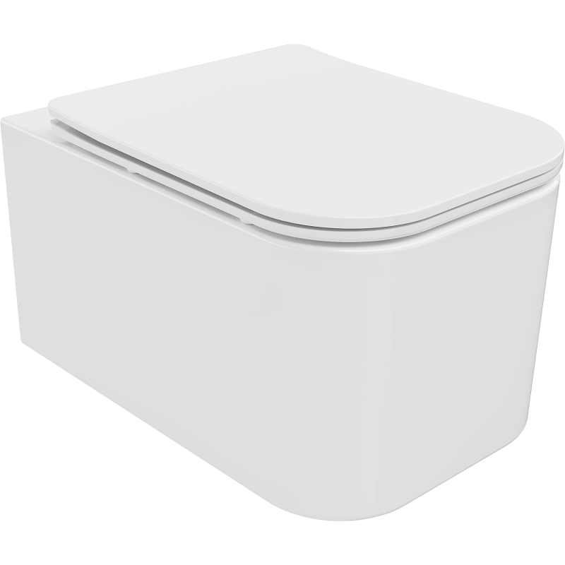 Mexen Elis unitazas wc Rimless su lėtai nusileidžiančia dangčiu slim, duroplast, blizgus baltas - 30910600