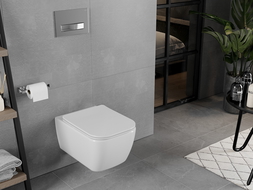 Mexen Elis unitazas wc Rimless su lėtai nusileidžiančia dangčiu slim, duroplast, blizgus baltas - 30910600